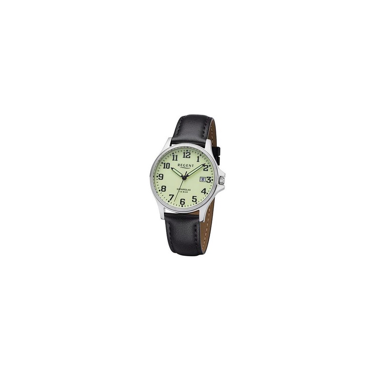 Ceas barbatesc Regent F-1257, Quartz, 36mm, 10ATM, Argintiu