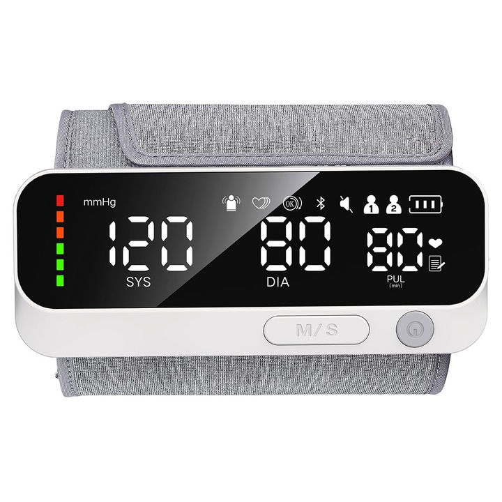 Tensiometru de Brat EvoSmart™ 809R, Afisaj LCD cu Caractere Mari, Auto-masurare, Detectare puls neregulat, Validat clinic, Oscilometric, Alb
