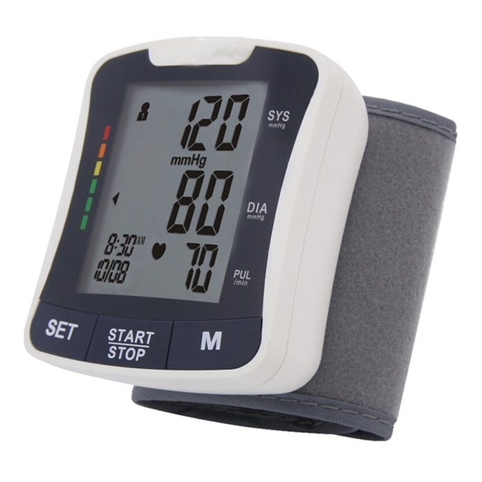 Tensiometru de incheietura EvoSmart™ BP-2208 Premium, Afisaj LCD cu Caractere Mari, Auto-masurare, Detectare puls neregulat, Validat clinic, Manseta 13.5 - 21.5cm, Oscilometric, Husa transport si depozitare inclusa, Alb