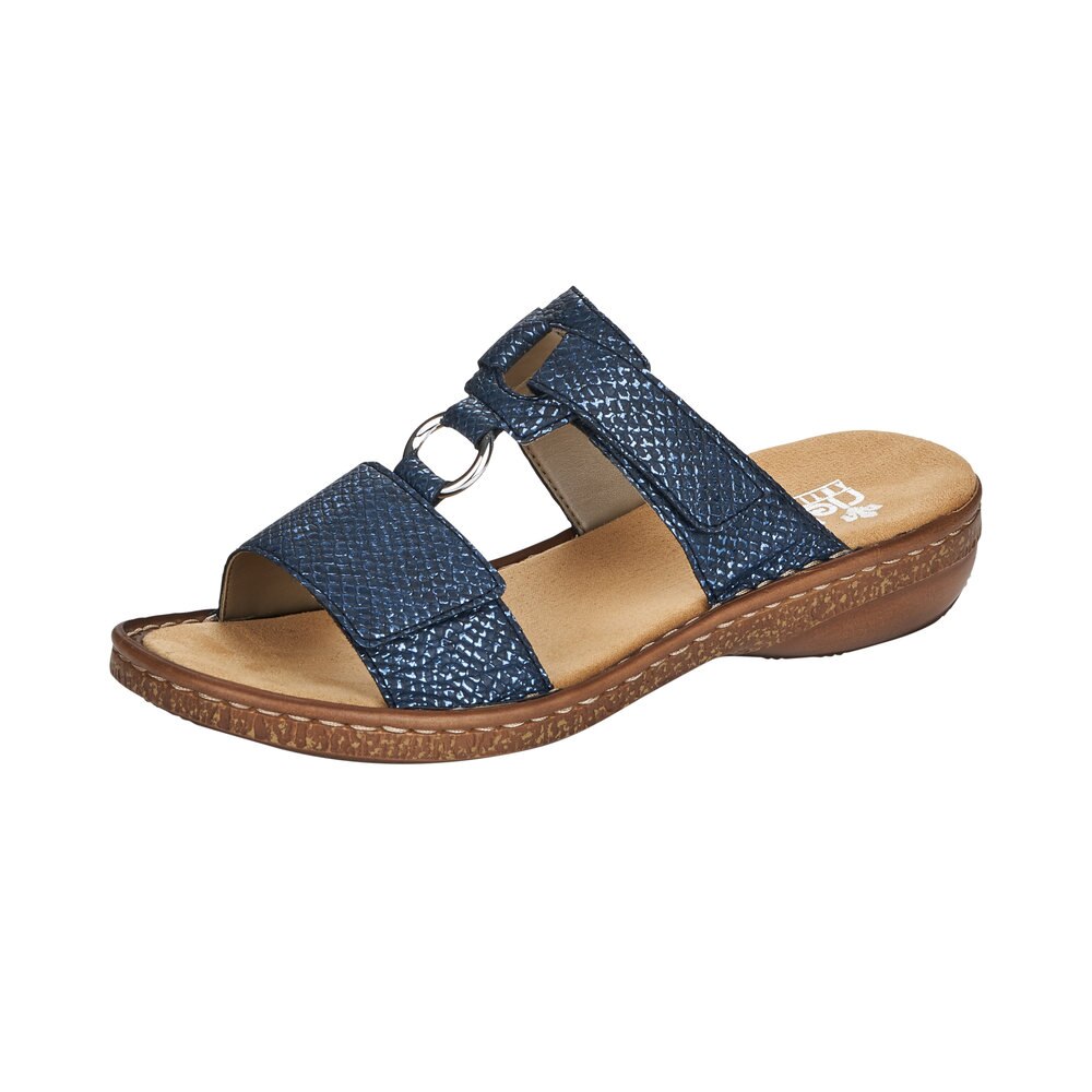 Sandale dama Rieker Shine, Albastru metalizat