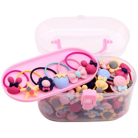 Set 40 elastice de par, 12.5 x 7.5 x 5.5 cm, Multicolor