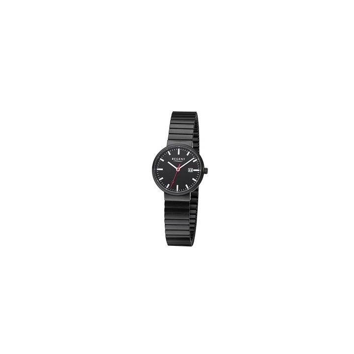 Ceas de dama Regent F-1360, Quartz, 29mm, 3ATM, Negru
