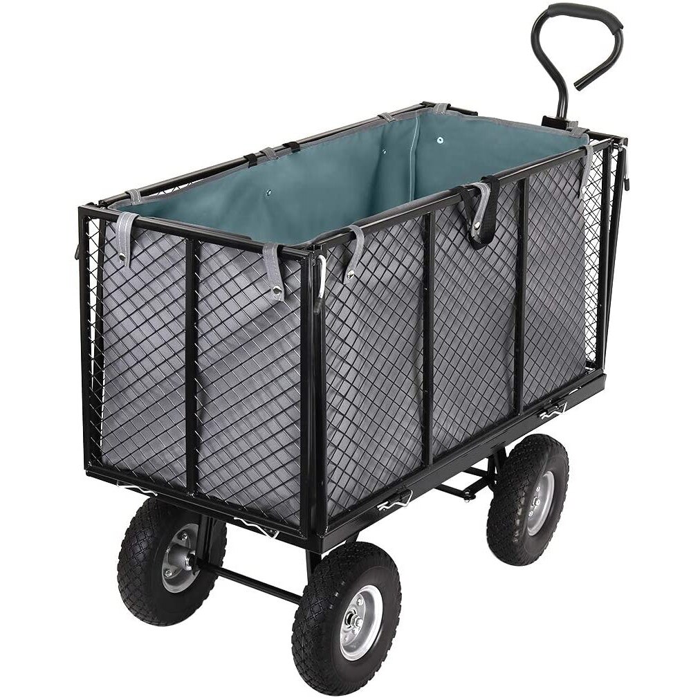 Carucior pentru gradina/marfa, Zola®, 4 roti , 350 kg, diametru roata 25cm, lungimea manerului 80cm