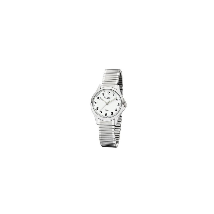 Ceas de dama Regent 2242424, Quartz, 29mm, 5ATM, Argintiu