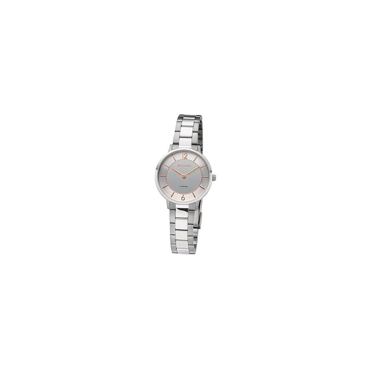 Ceas de dama Regent F-1339, Quartz, 31mm, 3ATM, Gri