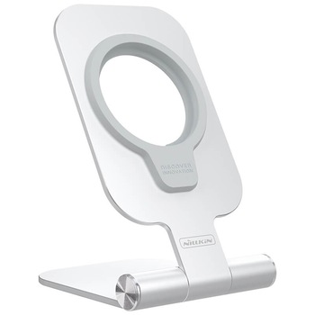 Suport pliabil Maglock Stand Nillkin pentru incarcatoare MagSafe, Argintiu Suport pliabil Maglock Stand Nillkin pentru incarcatoare MagSafe, Argintiu