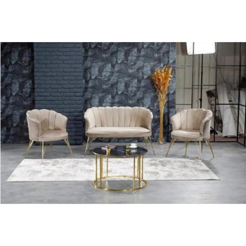 Set Canapea cu doua fotolii cafea, Margareta Modela, Cappucino, 130 x 75 x 81 cm Set Canapea cu doua fotolii cafea, Margareta Modela, Cappucino, 130 x 75 x 81 cm