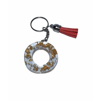 Breloc Gentelo cu initiala O, Handmade din rasina epoxidica Crystal Rosu, 4 cm Breloc Gentelo cu initiala O, Handmade din rasina epoxidica Crystal Rosu, 4 cm