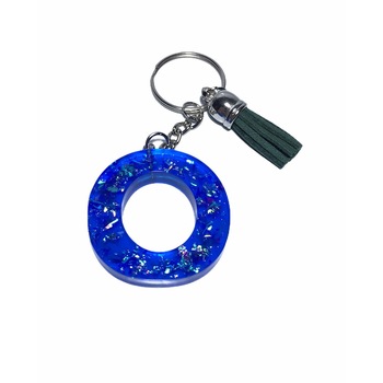 Breloc Gentelo cu initiala O, Handmade din rasina epoxidica Crystal albastru, 4 cm Breloc Gentelo cu initiala O, Handmade din rasina epoxidica Crystal albastru, 4 cm