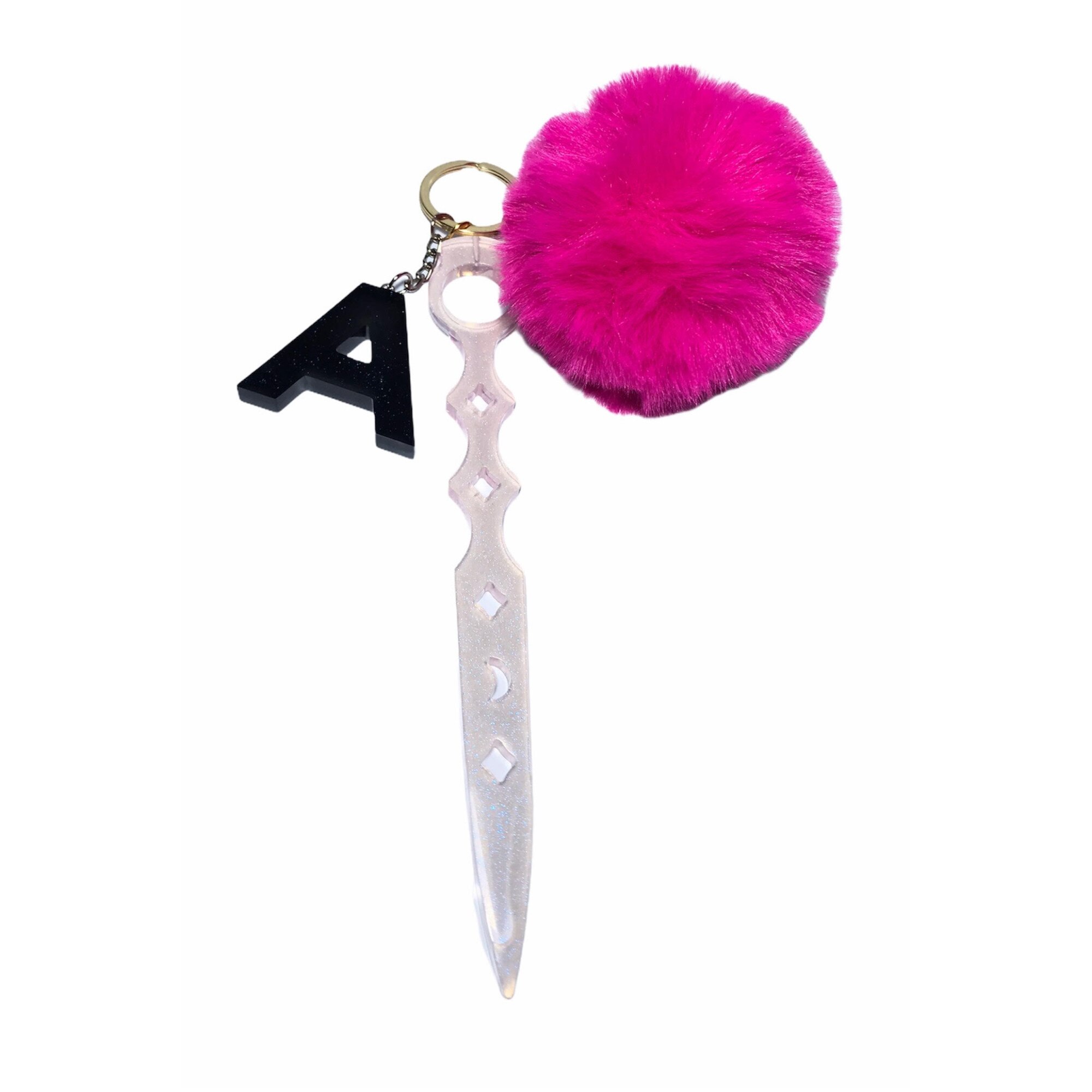 Breloc Gentelo London Handmade din rasina epoxidica roz, 18 cm