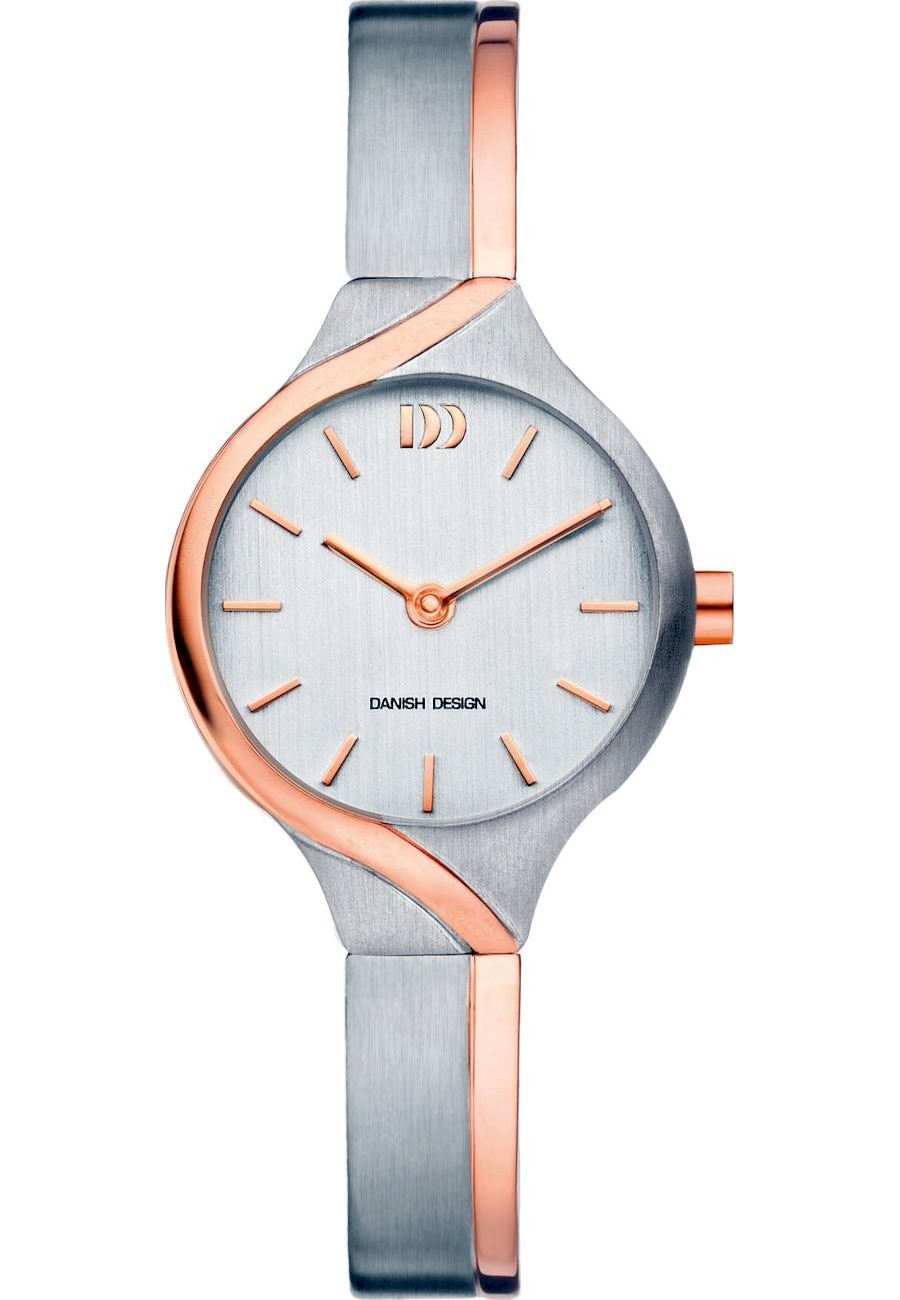 Ceas unisex Danish Design IV67Q1120, Analog, 3 ATM, Argintiu/Auriu Rose