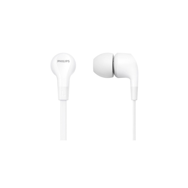 Philips fülbe helyezhető vezetékes fejhallgató, hangszórók 8,6 mm, 16 ohm, érzékenység 102 dB 1 kHz-en, kábel hossza 1,2 m, Jack csatlakozó 3,5 mm, fehér