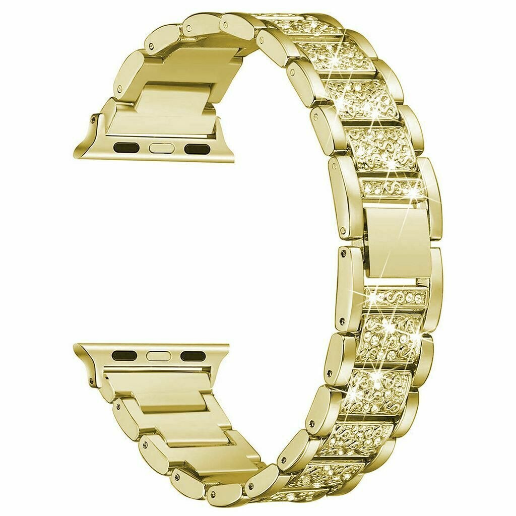 Curea iUni compatibila cu Apple Watch 1,2,3,4,5,6, 42mm, Luxury Belt, Gold