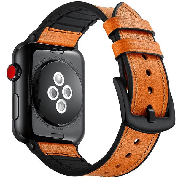 Curea iUni compatibila cu Apple Watch 1/2/3/4/5/6, 38mm, Leather Strap, Brown