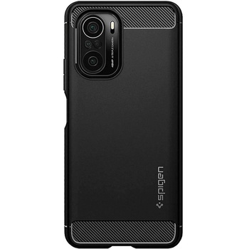 Husa Antisoc Spigen Rugged Armor pentru Xiaomi Mi 11i / Poco F3, Negru Mat Husa Antisoc Spigen Rugged Armor pentru Xiaomi Mi 11i / Poco F3, Negru Mat
