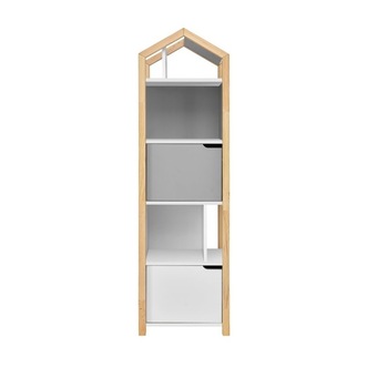 Biblioteca Joey, Bellamy, lemn de pin, neasamblat, gri, 46 x 37 x 160 cm Biblioteca Joey, Bellamy, lemn de pin, neasamblat, gri, 46 x 37 x 160 cm