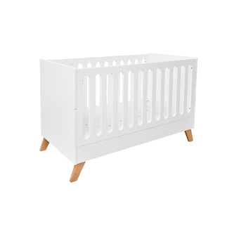 Patut bebe Hoppa basic, Bellamy, stil scandinav, lemn/MDF vopsit, alb, 123 x 63 x 85 cm Patut bebe Hoppa basic, Bellamy, stil scandinav, lemn/MDF vopsit, alb, 123 x 63 x 85 cm