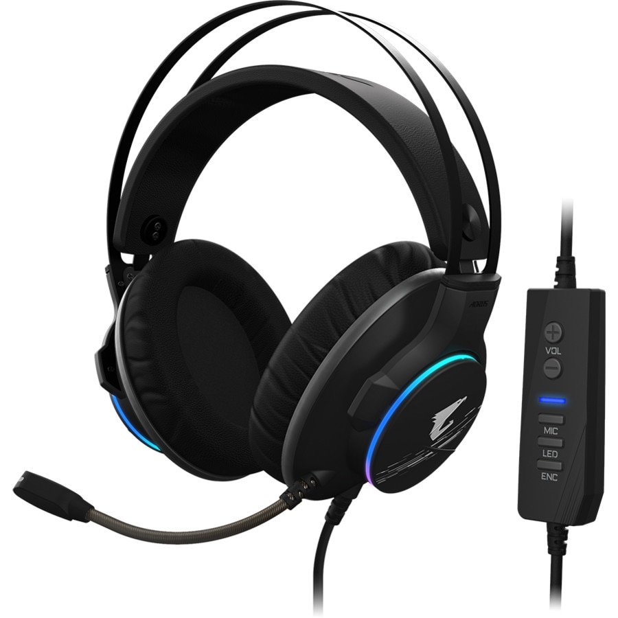 Casti cu microfon Gaming AORUS H1, Negru,7.1, Environmental Noise Cancellation (ENC)