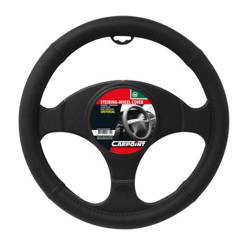 Husa volan Carpoint, piele neagra, diametru 37-39cm Husa volan Carpoint, piele neagra, diametru 37-39cm
