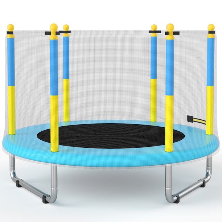 Mappy trambulin, gyerekeknek, külső biztonsági hálóval, 150 cm, Kék