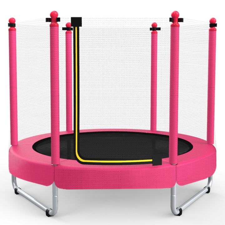 Mappy trambulin, gyerekeknek, külső biztonsági hálóval, 150 cm, Rózsaszín