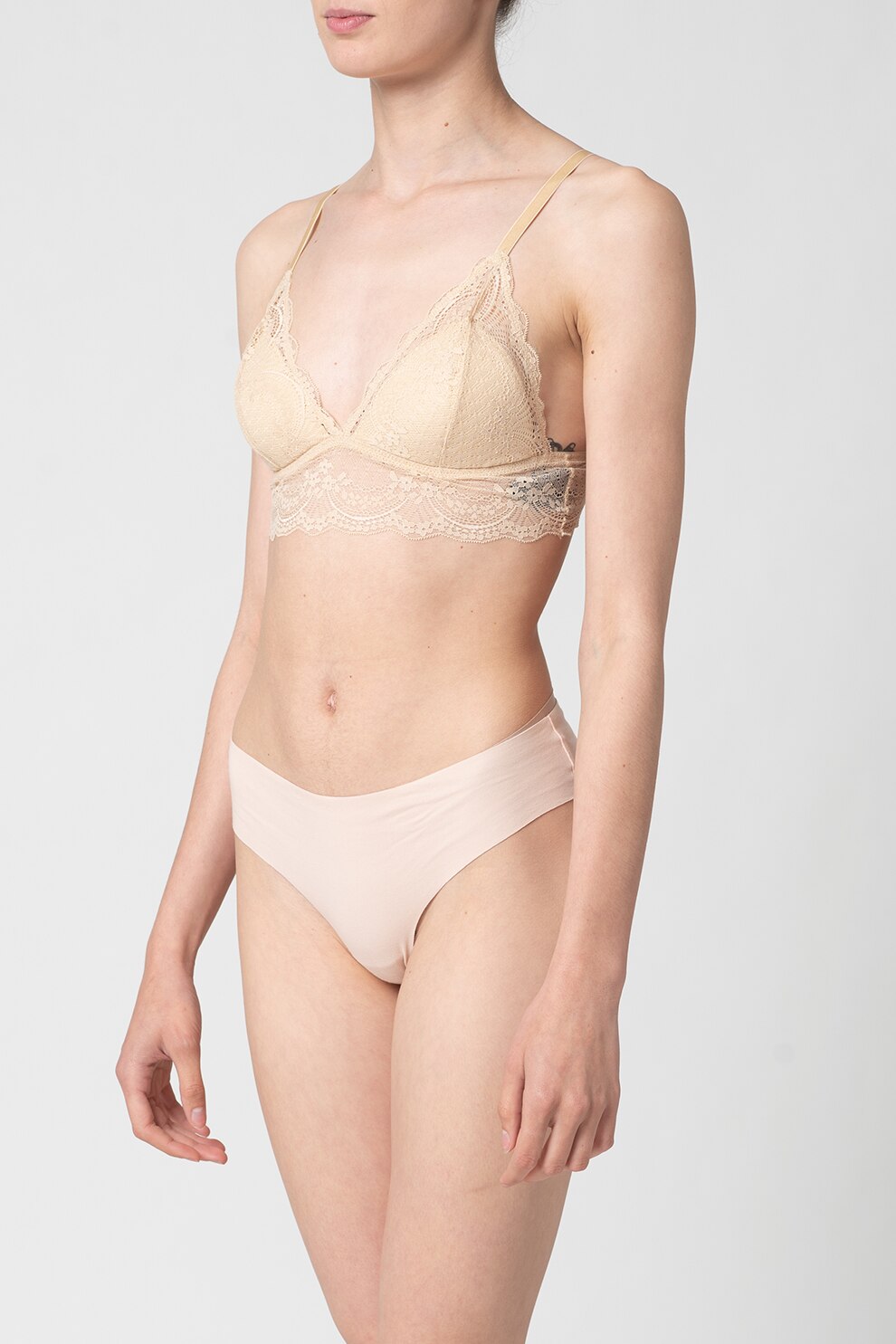 Sisters Point, Bustiera cu insertii de dantela Suri, Bej, M