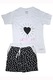 Pijamale dama, NACSHUA, Bumbac, alb/negru, S