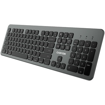 Tastatura bluetooth Canyon CND-HBTK10-US, BT 5.1, ultraslim pentru MAC/Ipad/Iphone, 104 taste Tastatura bluetooth Canyon CND-HBTK10-US, BT 5.1, ultraslim pentru MAC/Ipad/Iphone, 104 taste