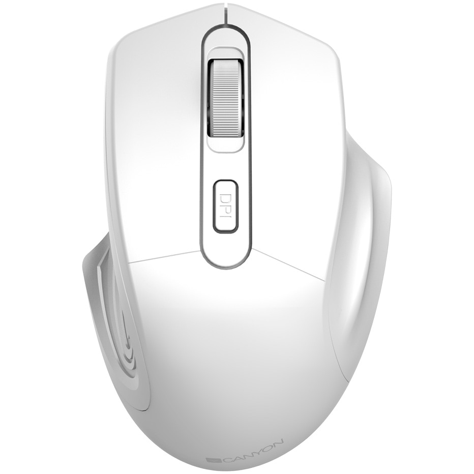 Mouse wireless Canyon CNE-CMSW15B, 2.4GHz, 4 butoane, 1600DPI, Alb perlat
