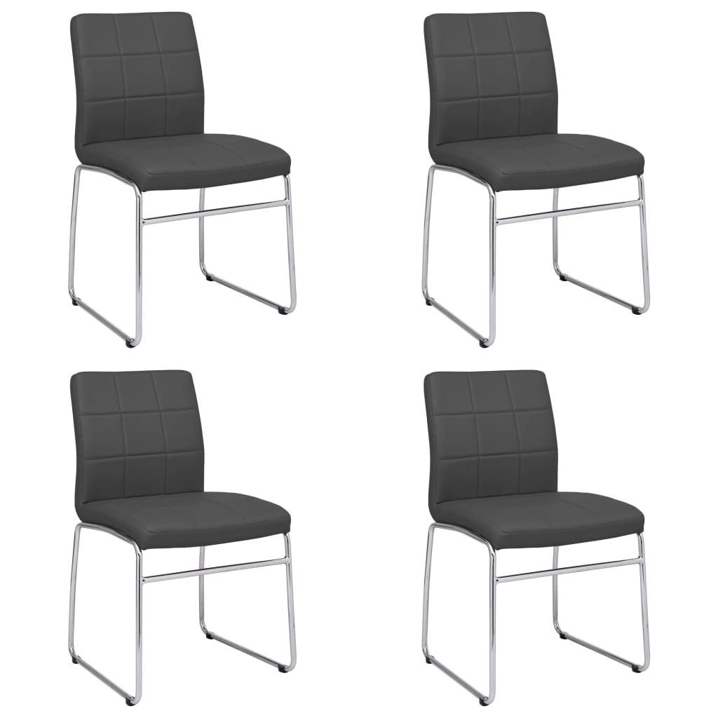 Set scaune de bucatarie, 4 buc, gri, piele ecologica 3059306