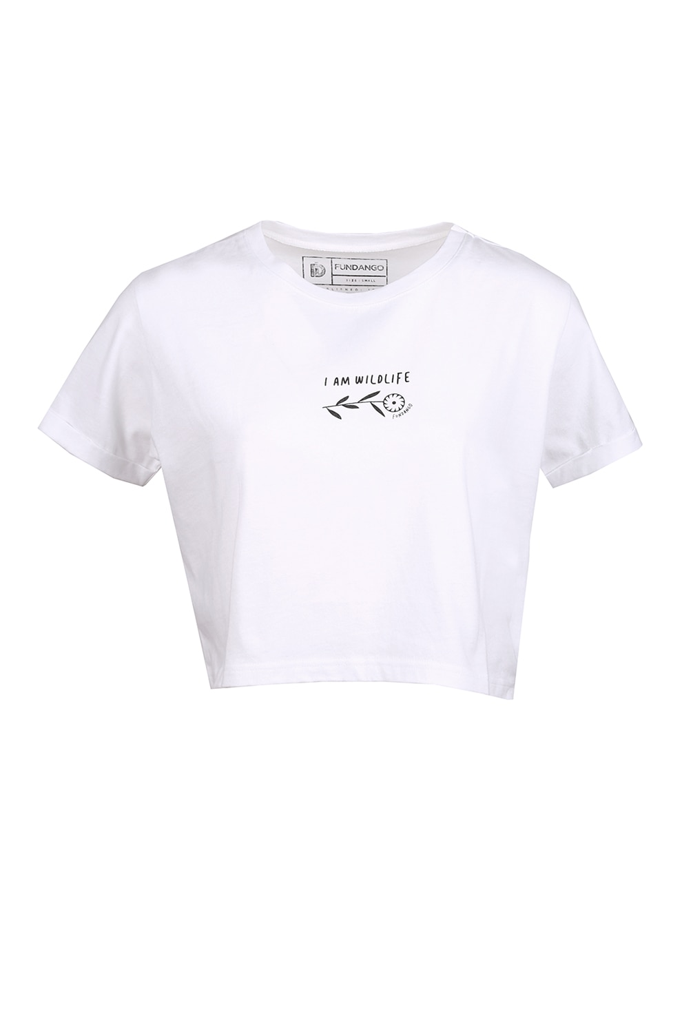 Fundango, Tricou crop cu text Monroe, Alb