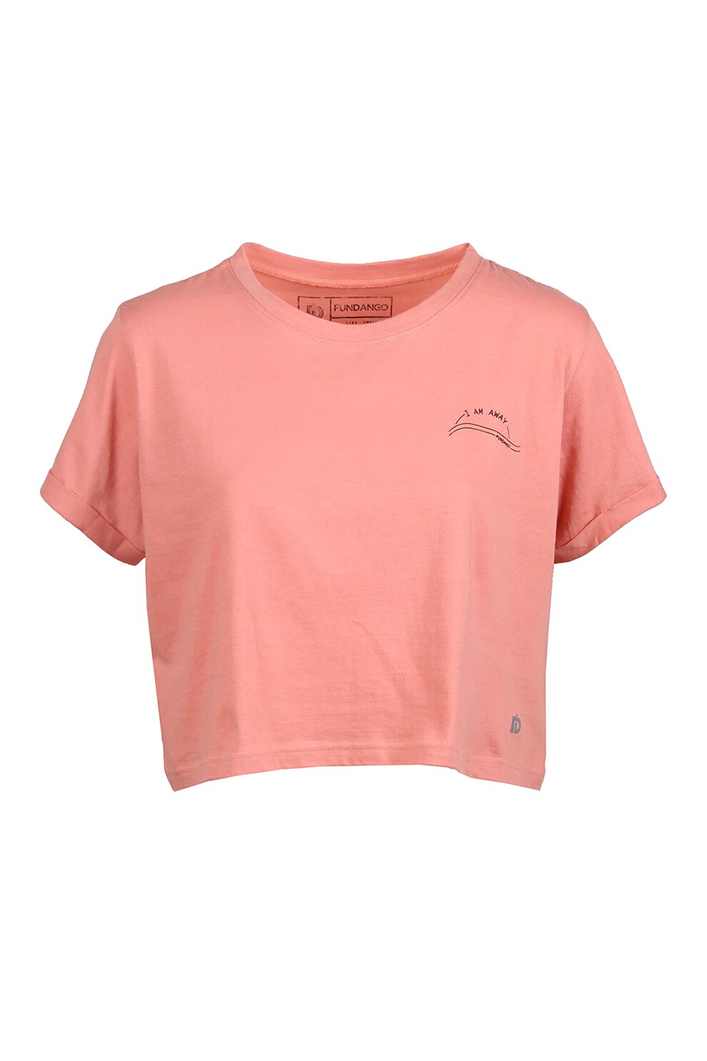 Fundango, Tricou crop cu text Monroe, Roz prafuit