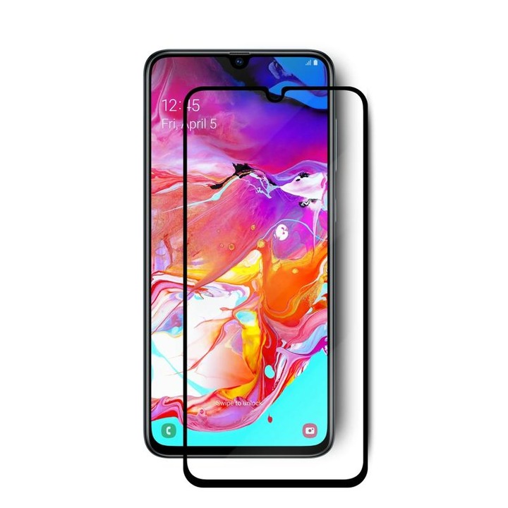 Üvegvédő fólia kompatibilis: Samsung Galaxy A32 4G, 3D Black, TELJES KÉPERNYŐ, Edzett üveg, Anti-Shock, Viceversa