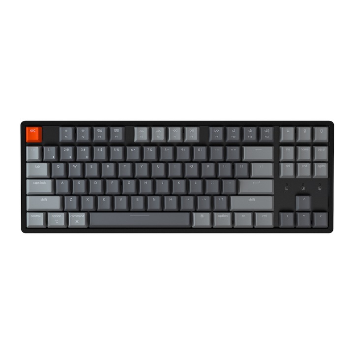 Tastatura Mecanica Gaming Keychron K8 Aluminum Hot-Swappable TKL Gateron Optical Brown Switch RGB LED ABS
