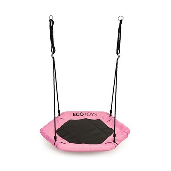 Leagan Balansoar hexagonal tip cuib pentru curte, terasa sau gradina, capacitate 100kg, 95cm, roz Leagan Balansoar hexagonal tip cuib pentru curte, terasa sau gradina, capacitate 100kg, 95cm, roz