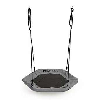 Leagan Balansoar hexagonal tip cuib pentru curte, terasa sau gradina, capacitate 100kg, 95cm, gri Leagan Balansoar hexagonal tip cuib pentru curte, terasa sau gradina, capacitate 100kg, 95cm, gri