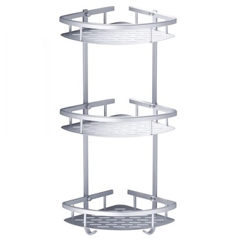 Etajera de colt Erfello pentru baie 3 in 1 cu sistem de prindere cu adeziv , foarte practica pentru baie, din Aluminiu Etajera de colt Erfello pentru baie 3 in 1 cu sistem de prindere cu adeziv , foarte practica pentru baie, din Aluminiu