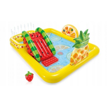 Piscina cu loc de joaca si tobogan in forma de pepene verde, bile de joaca, fantana incorporata, capacitate 550 l, 244 x 191 x 91 cm Piscina cu loc de joaca si tobogan in forma de pepene verde, bile de joaca, fantana incorporata, capacitate 550 l, 244 x 191 x 91 cm