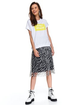 Tricou cu maneci scurte pentru femei, TOP SECRET, SPO4611, Alb, 34-36 Tricou cu maneci scurte pentru femei, TOP SECRET, SPO4611, Alb, 34-36