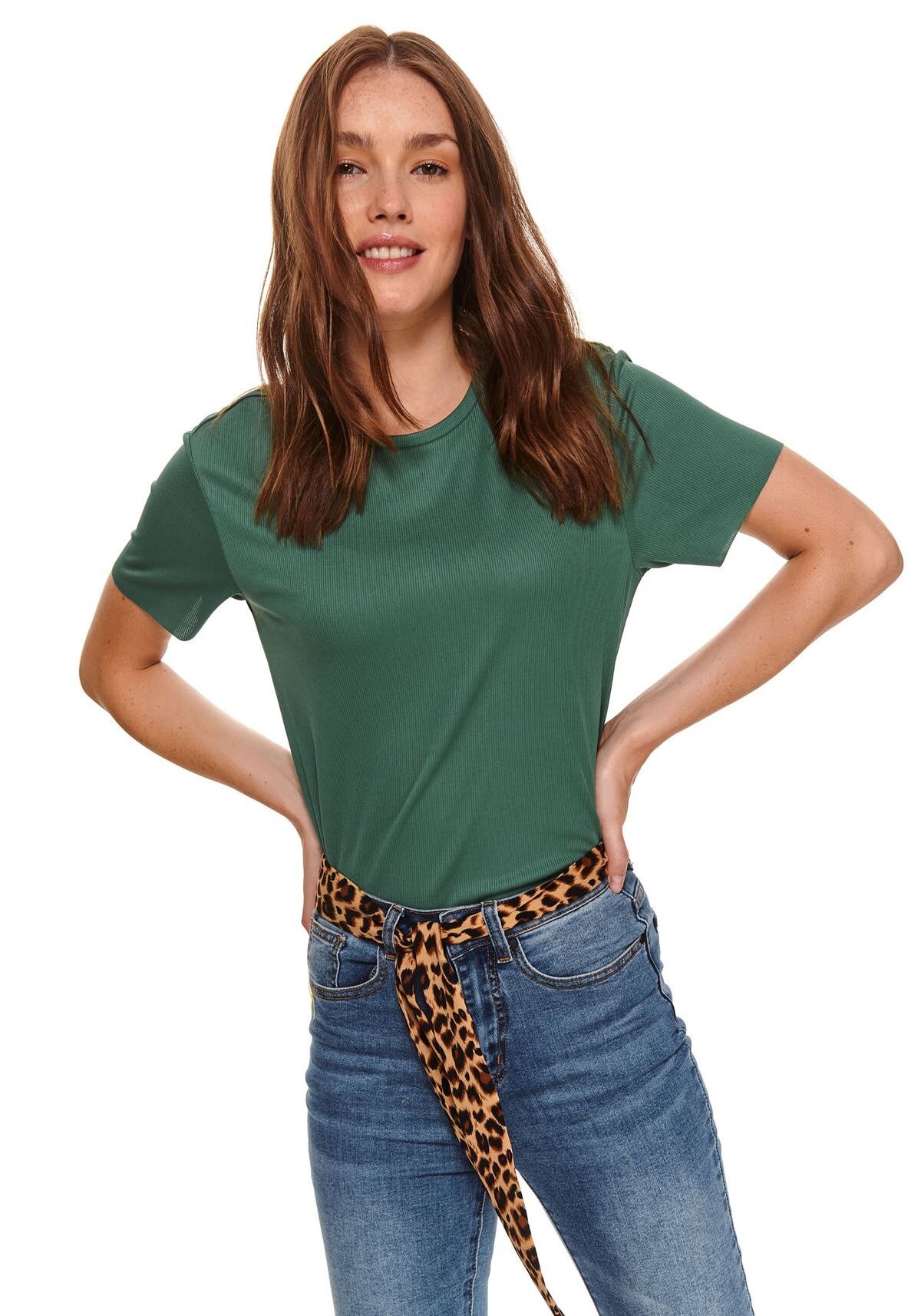 Tricou pentru femei, TOP SECRET, SPO4858, Verde inchis