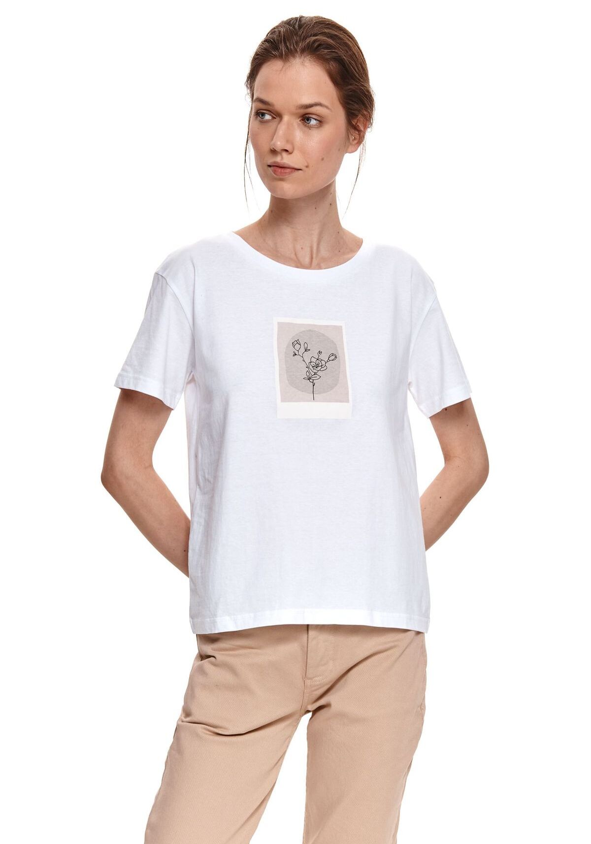 Tricou pentru femei, TOP SECRET, SPO4980, Alb