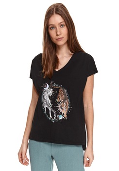 Tricou pentru femei, TOP SECRET, SPO5011, Negru Tricou pentru femei, TOP SECRET, SPO5011, Negru