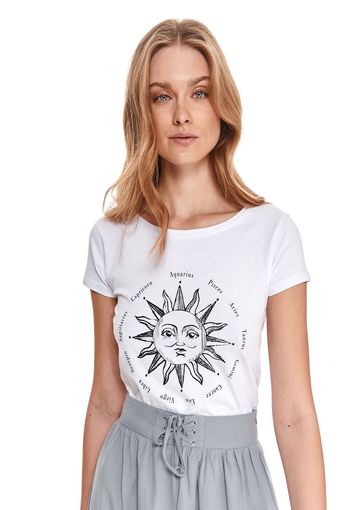 Tricou pentru femei, TOP SECRET, SPO5050, Alb