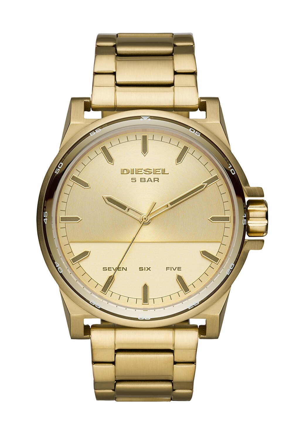 Diesel, Ceas rotund din otel inoxidabil, Auriu