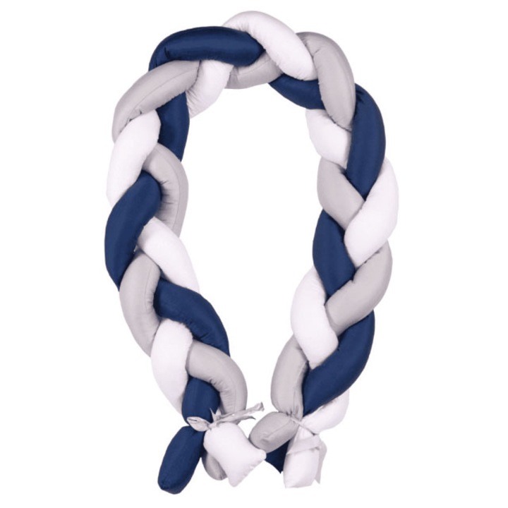 Protectie laterala din bumbac Bumper impletit The Braid Grey/Navy 05