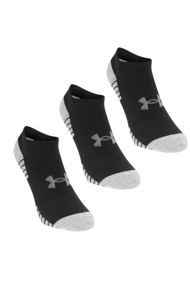Set 3 Perechi de sosete Under Armour No Show, Bumbac, Negru/Gri, 37-42 EU