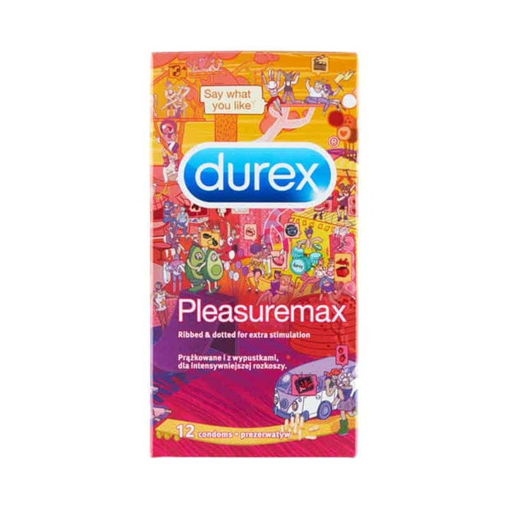 Durex Pleasuremax Emoji óvszer, 12 darab