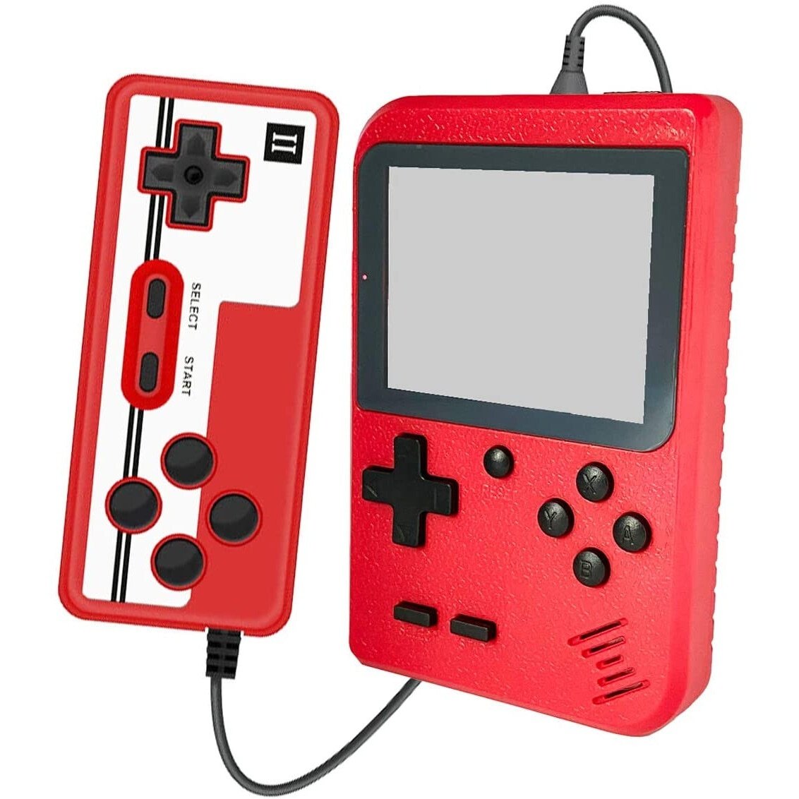 Mini consola portabila Flyme, Retro, 400 jocuri clasice FC, Ecran color 2.8", Rosu