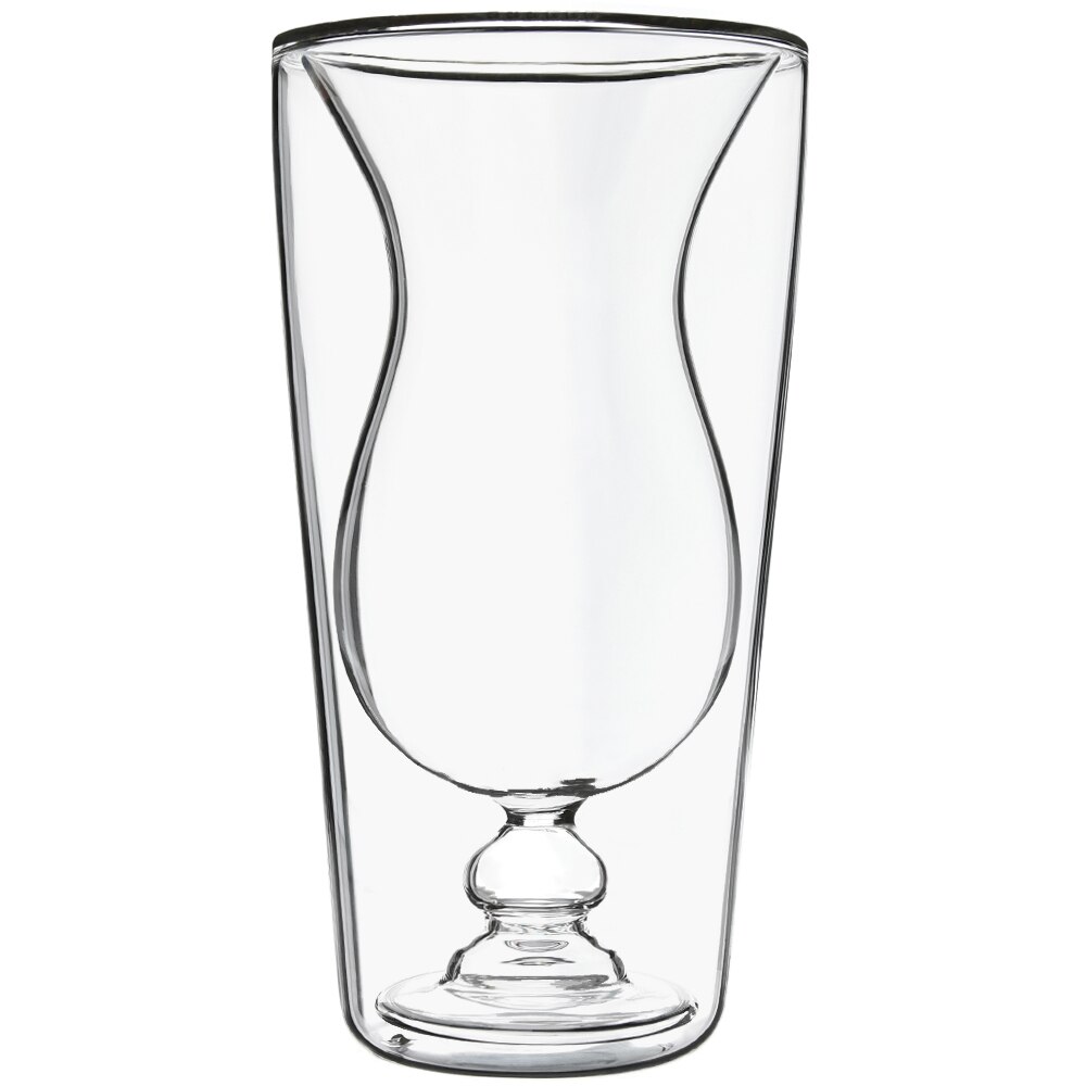 Pahar cu picior in pereti dubli Quasar & Co., 250 ml, sticla termorezistenta, transparent