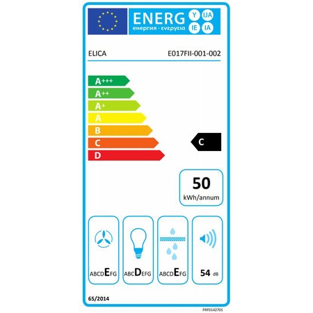 Hota incorporabila Elica ERA GR/A/72, Putere de absorbtie 220 mc/h, Sistem recirculare, Iluminare LED, Filtru de grasime, Clasa C, 72 cm, Argintiu